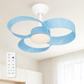 FANX 22 Inch Ceiling Fan with Light and Remote, Quiet DC Motor, Dimmable LED, Reversible 3-Speed Control, Easy Installation Flush Mount Fan for Small Rooms (Blue)