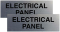 All Quality Basic Electrical Panel Sign - Fire Regulation Safety Compliance Sign - Silver - Large (2 Pack)
