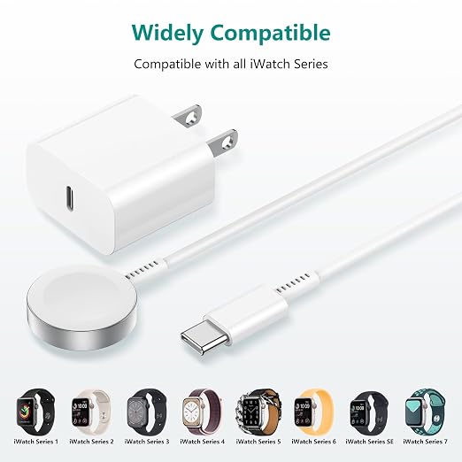 2Pack for Apple Watch Charger Cable, Magnetic Fast Charger to USB-C Cable 3FT - Image 6