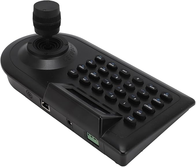 Yunseity PTZ Camera Joystick Controller, Dome IP PoE Camera Controller Keyboard with 3D Joystick, RS485 232, for PELCO D, for PELCO P, for Controlling 32 NVR DVRs 256 Ball Cameras (US Plug)