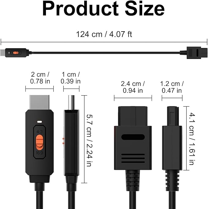 Arector N64 to HDMI Converter, HDMI Converter Supports 4:3/16:9 Ratio Conversion, Compatible for Nintendo 64/SNES/NGC/SFC