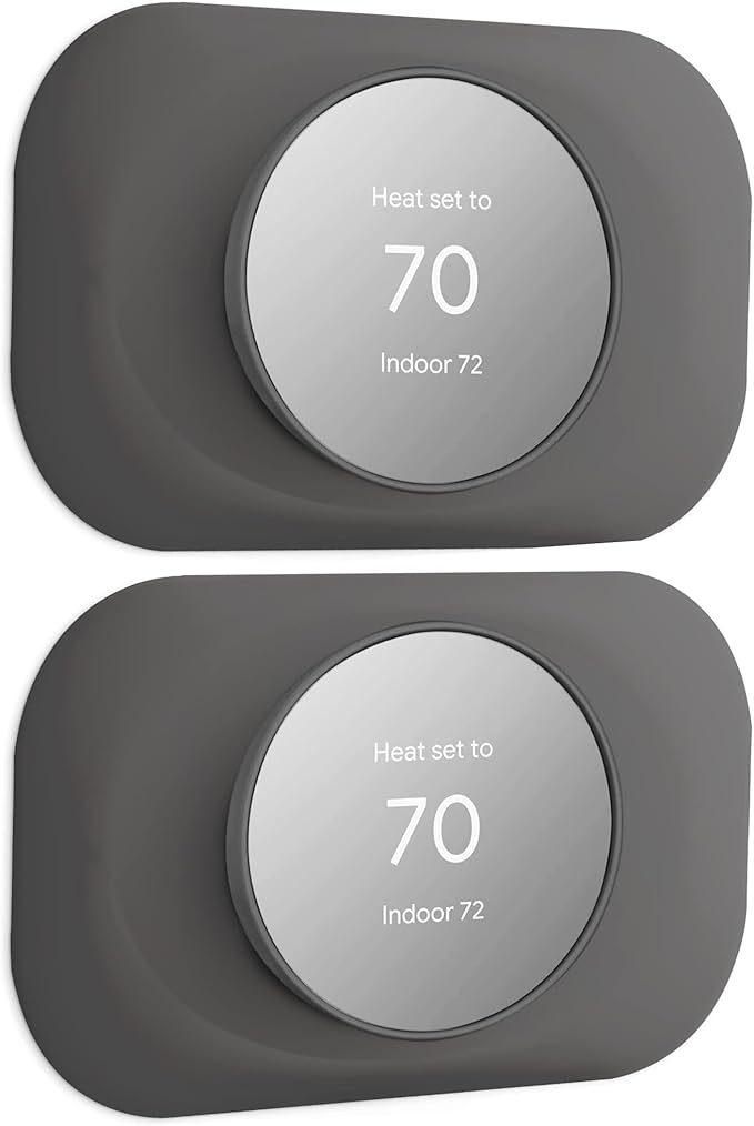 Petrichor Nest Thermostat Wall Plate - Compatible with Google Nest 2020 - Trim Kit, Cover Accessory for Easy Installation (2 Pack Charcoal)