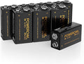 POWEROWL High Capacity 9V Batteries 8 Pack, Alkaline 9 Volt Battery 6LR61 by POWEROWL