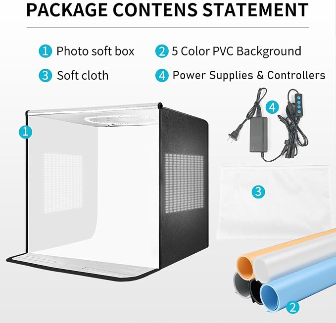Pro 16"x16" Photo Studio Light Box 3-Side Light Panel/3-Temp/Dimmable - Image 7