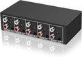 3.5mm Aux + RCA L/R Bi-Directional Stereo Audio Switch 4 in 1 Out A/B Analog Audio Switcher Selector No Power Need