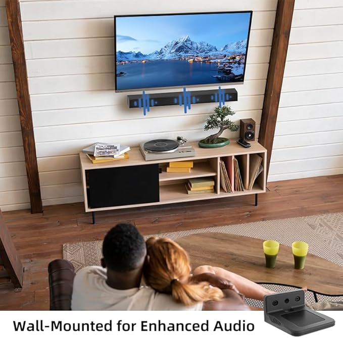 ELETIUO Universal Soundbar Mount for Samsung, Sony, LG, JBL, Bose, Vizio, Roku, Polk Audio, Heavy Duty Wall Mount Bracket Up to 180 lbs for Above or Under TV