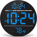 Digital Wall Clock with Large LED Display, Temperature, Auto-Brightness | Small by DigitalClocks