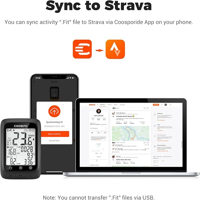 COOSPO Bike Computer GPS Wireless, ANT+ Cycling Computer GPS - Image 5