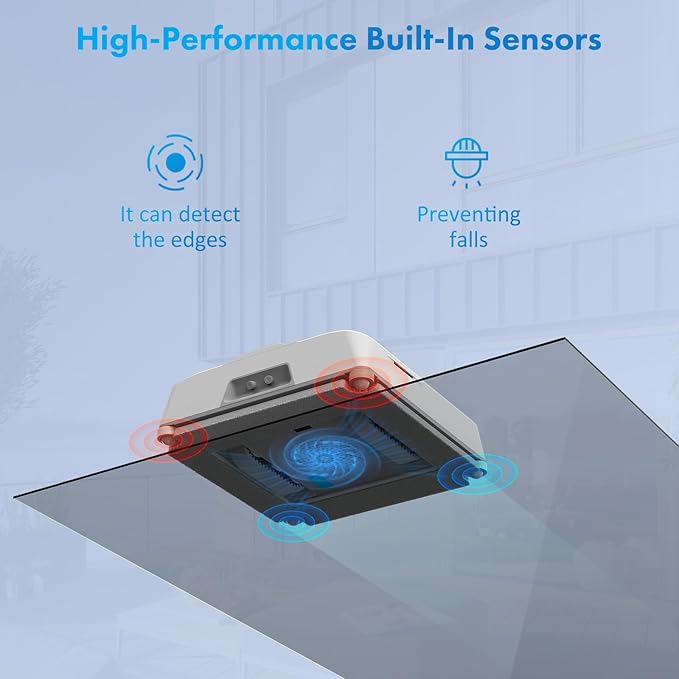 Mamibot W120-DP Robot Window Cleaner - 3200Pa Strong Suction, Multiple Cleaning Modes,4 Water Spray Nozzles,Edge Detection Technology,App&Remote Control(Grey)