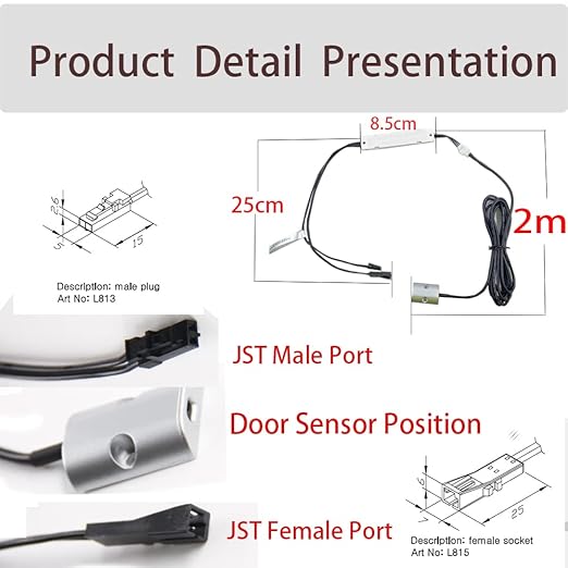 VST Motion Sensor Switch, IR Sensor Switch Door Activated Light Switch for Closet and Under Cabinet Lighting (DC 12/24V 3A)