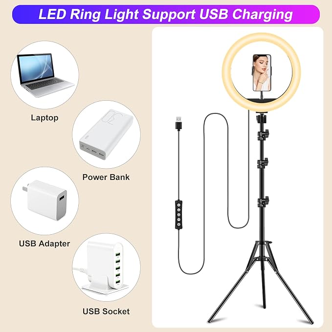 STALLY 13.3" Ring Light with Stand, Music Mode, 3 CCT Modes & 96 RGB Color Modes - Image 8