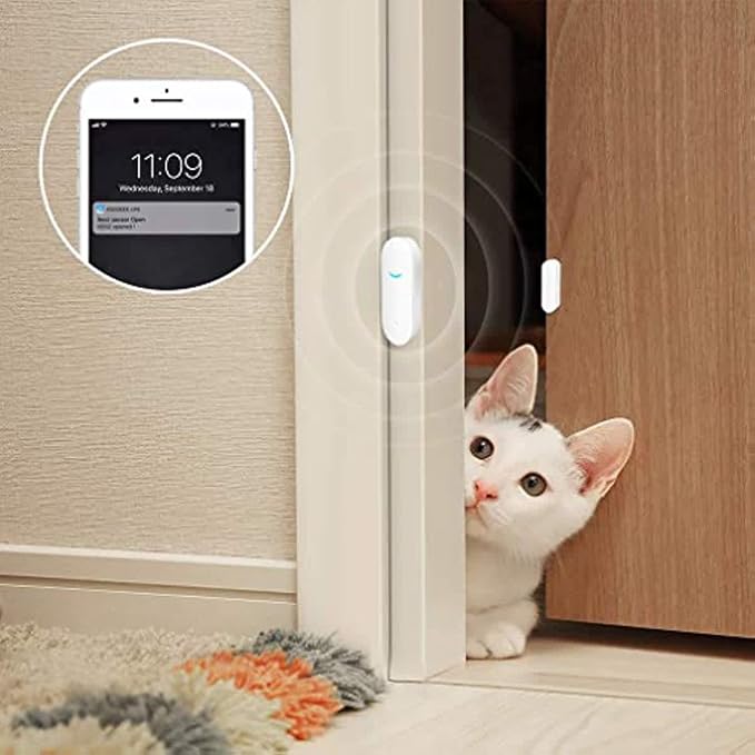 4-Pack Smart Door/Window Sensor: WiFi Alarm, Wireless Alerts, Compatible - Image 5
