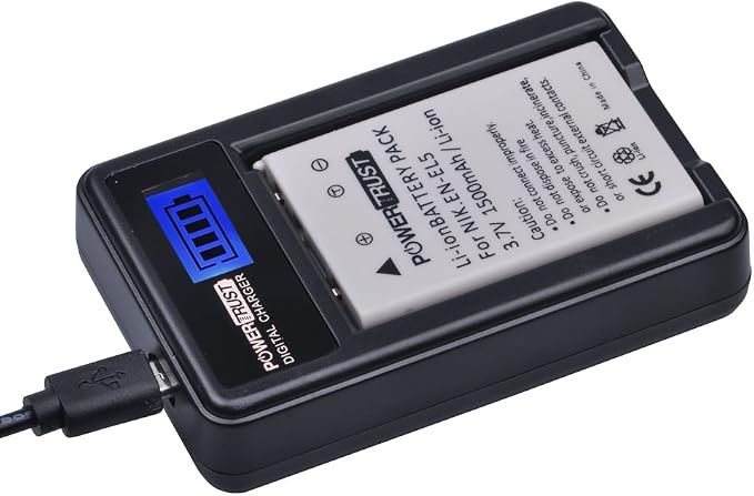 2 Pack EN-EL5 Camera Battery and LCD USB Charger - Image 6