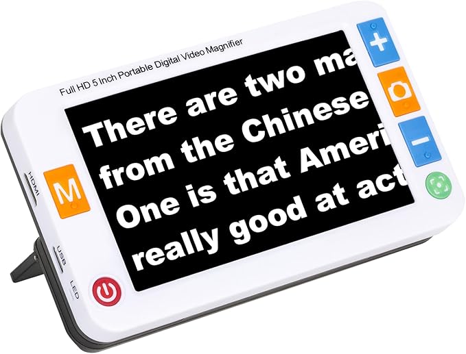 5 Inch Low Vision Aids, Electronic Auto Focus Reading Aid Simplified Buttons Digital Video Magnifier for The Visually Impaired, Low Vision, Color Blindness, Amblyopia