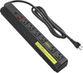 JUNNUJ Heavy Duty Metal Power Strip 20 Amp, High Amp Surge Protector 6 Outlet, 20A Power Strips Workshop Industrial Outlets Wide Spaced 6-20R T-Slot with Circuit Breaker, 12 Gauge Extension Cord 10ft