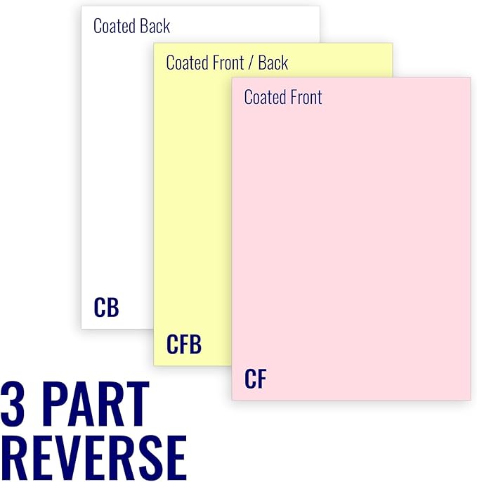 Superior 8.5 x 11 Carbonless Paper, 3 Part Reverse (Bright White/Canary/Pink), 1340 Sets (4000 Sheet) I 8 Reams