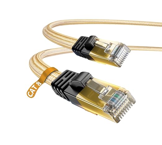 Cat 8 Ethernet Cable, DanYee Nylon Braided 26ft CAT8 High Speed Professional by DanYee