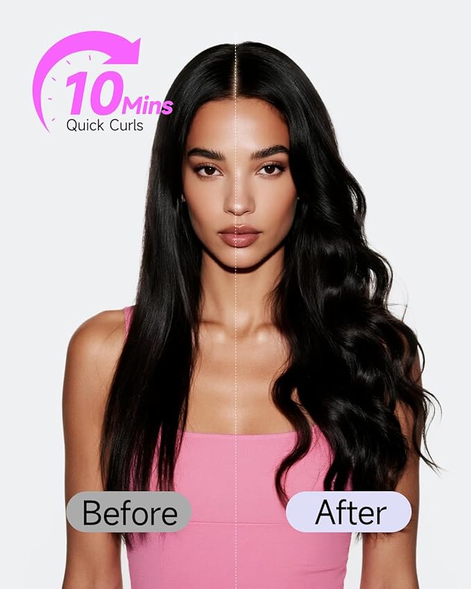 TSUYAGLA Automatic Hair Curler, 1 1/4 Inch Rotating Curling Iron with 3 Temp, 500 Million Ionic, 2-Way Rotation,10S Fast Heating, Anti-Scald, Anti-Tangle Rotating Curling Wand for Long Hair