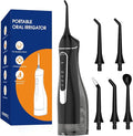 Water flossers for Teeth Pick, Portable Oral Irrigator Dental with 4 Modes 5 Jet Tips, IPX7 Rechargeable Water Tooth Flosser for Braces Sensitive Gum Care，300ml Tank for Home Travel Use