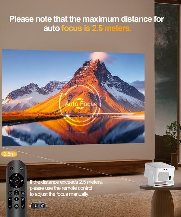 Android 14 Smart Projector with 4K 8K Support, Mini Projector with Wifi6 and Bluetooth5.4, 600 ANSI, Auto Focus & Obstacle Avoidance 1080P Portable Movie Proyector for Home Outdoor, Magcubic HY350Max