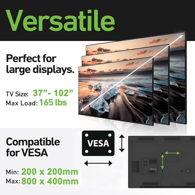 Ultra Slim Flat TV Wall Mount Bracket for Hisense 50" Class A6 Series LED 4K UHD Smart Google TV - 50A65H - Low 1.4" Profile Design, Heavy Duty Steel, Flush to Wall, Simple Install