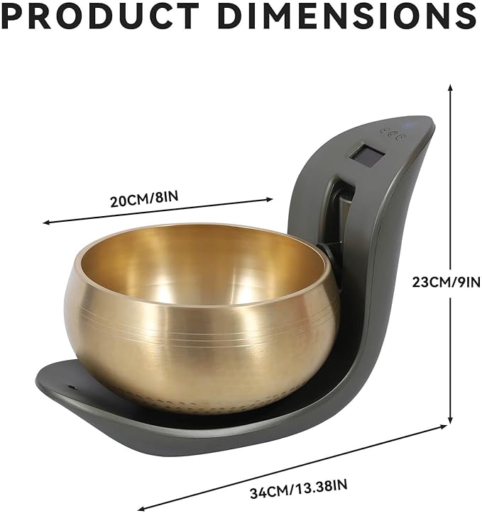 Automatic Singing Bowl – Hands-Free Sound Healing Bowl for Meditation, Yoga, Mindfulness, Energy Healing, Deep Relaxation & Sleep,Auto-Striking Himalayan Singing Bowl with Resonant Tone