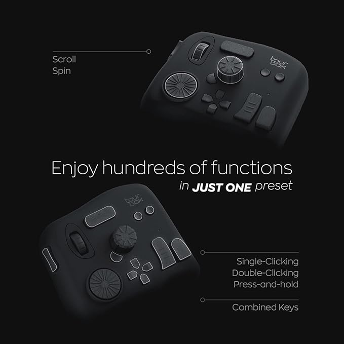 TourBox NEO - Customizable Editing Controller, Photo Color Grading Illustration Speed Editor, Intuitive Control Boost Productivity, Programmable Keyboard for Adobe CSP and More, Works with Mac/PC