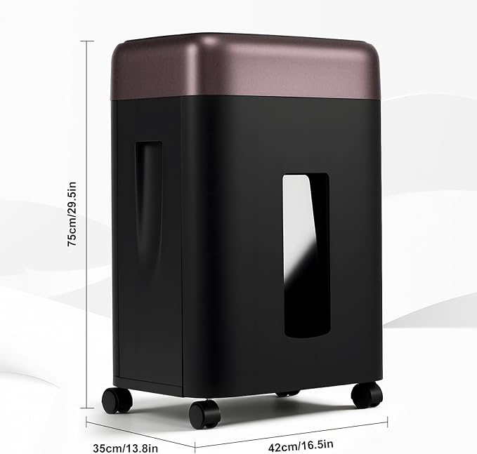 P-7 High Security Paper Shredder(1 * 5mm), 8-Sheet Micro Cut, 60-min Runtime, 9.2 Gallons Wastebasket, Auto Jam-Proof Paper Shredder Heavy Duty for Home Office