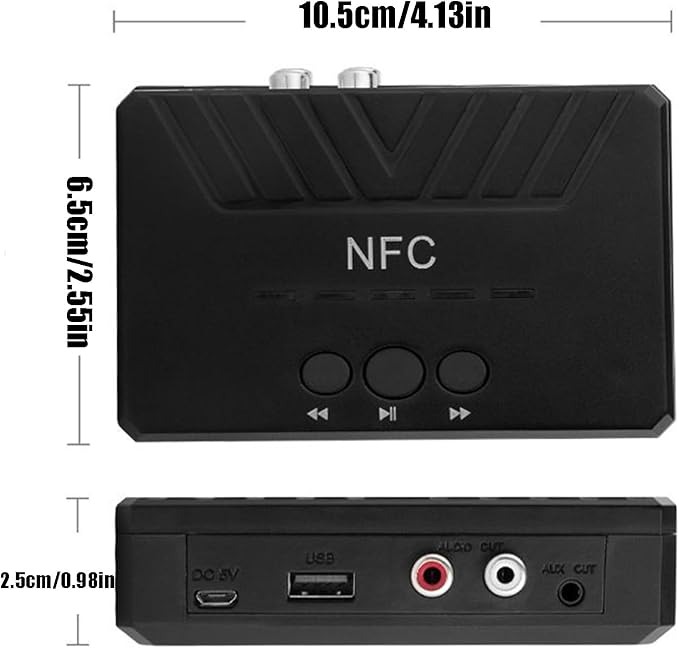 Wireless Audio Receiver, Compatibles With Old Stereo Systems, 10.5cm, B-luetooth Audio Adapter, Portable Music Receiver, Easy Installation And Travel-Friendly, For Driver, Gamers, Traveler Or Home Use