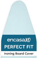 Encasa XO Ironing Board Cover and Pad 54"x15" - 4mm Felt Large Iron Board Cover with Padding - Heat Resistant, Stain-Safe Dye, Non Slip Elastic Bungee Cord Tightening Iron Table Cover Ice Blue