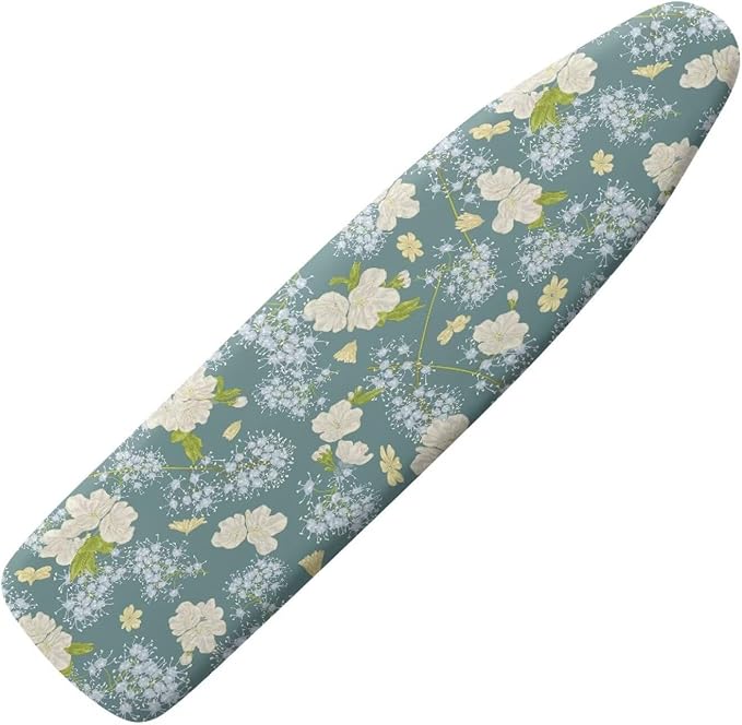ZCFYGDX Dandelion Flower Print Ironing Board Cover Decor, Resist Scorching & Staining, Easy to Install Resistant Elastic Edges, 3 Nylon Buckle Straps Fasteners, Protective Scorch Cloth Covers Size-S