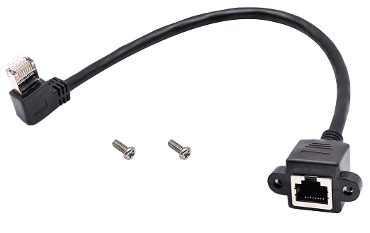 90 Degree Cat 6 Ethernet Cable Left Bend Angle RJ45 Male to Female Shielded - Image 6