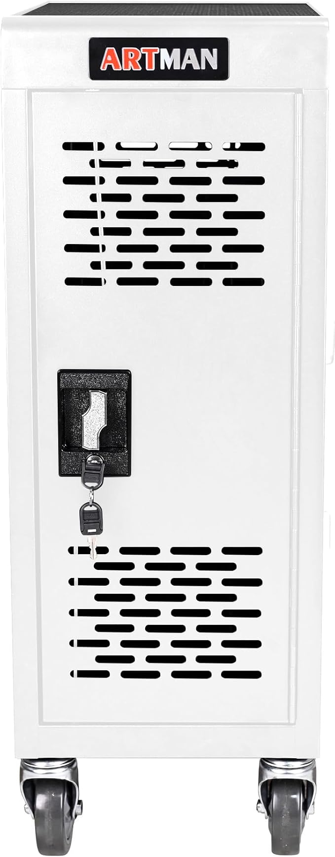 16 Device Mobile Charging Station for Laptops/Tablets/iPads/Chromebooks,16 Bay Lockable Charging Cabinet with Cable Management & Power Strip Included, Laptop & Tablet Storage Carts,Easy Assembly