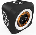 Rotating Cube Visual Pomodoro Timer 5, 25, 10 50 Minutes Preset + Custom Countdown, Rechargeable Desk Productivity Flip Timer with Detachable Silicone Cover for ADHD Study Work Kitchen School (Black)