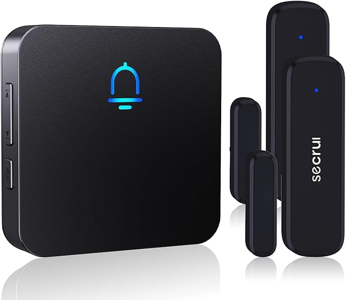 SECRUI Door Chime, Wireless Door Chimes When Door Open Entry for Business/Home/Office/Store Door Ringer Alert Buzzer Alarm Door Ringer for Opening – Door Open Alert - 2 sensors