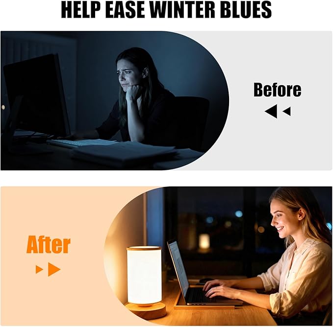Qiuxunies Light Therapy Lamp 10000 Lux, Sunlight Lamp with Remote Control, 3 Color Temperatures & 4 Brightness Levels, Full Spectrum Light, Ideal as Desk, Bedside Lamp & Gift for Home/Office