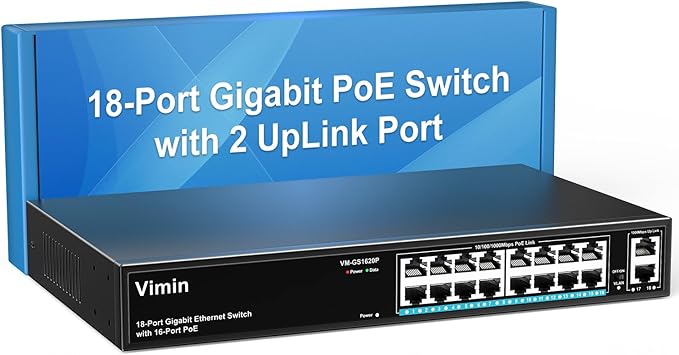 16 Port Gigabit PoE Switch by Vimin