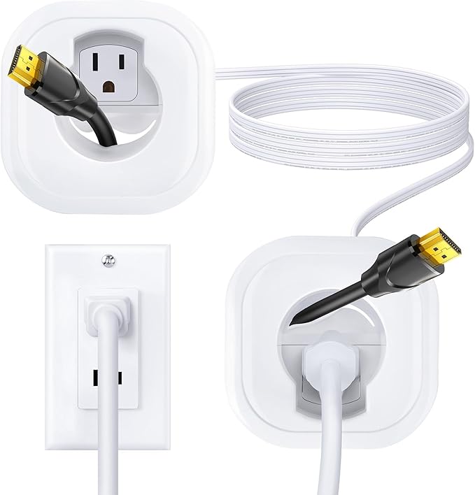 HAPYTHDA in-Wall Cable Management Kit, Wire Hider for Power & Low Voltage Cables, TV Cord Hider for Wall Mounted TV, TV Cable Hider Wall Kit, Includes Hole Saw Drill Attachment