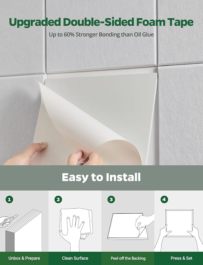 Topnaca 12 Pack Sound Proof Foam Panels for Walls Soundproofing Studio - Noise Reducing Soundproof MLV Barrier with Sound Dampening & Proofing, Noise Deadening Blocking & Cancelling Reduction