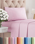 Twin Size 3 Piece Sheet Set - Comfy Breathable & Cooling Bed Sheets Set - Hotel Luxury Bedding for Women, Men, Kids, Teens, Boys & Girls - Deep Pockets, Soft and Wrinkle Free - Oeko-Tex - Light Pink