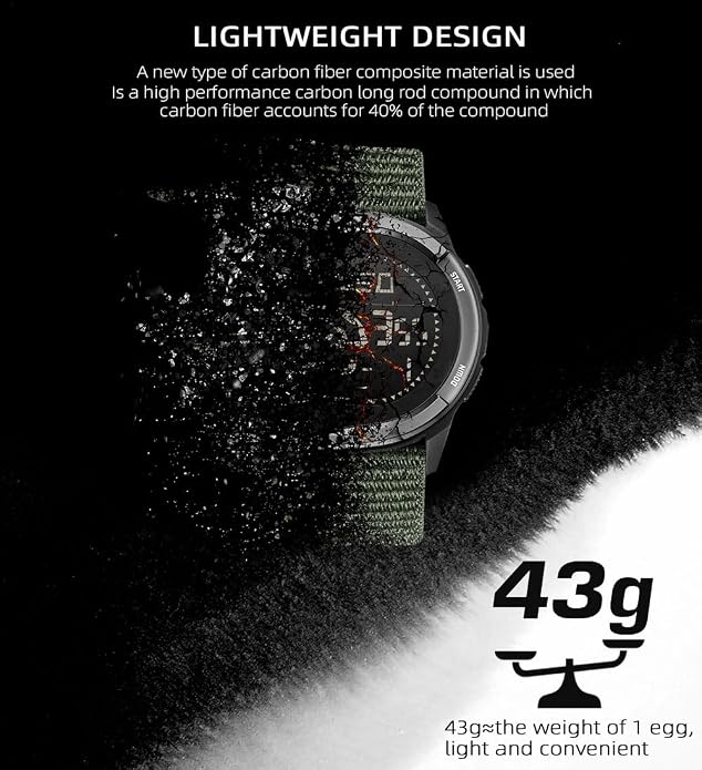 NORTH EDGE ALPS Tactical Outdoor Digital Sports Watch, 50M Waterproof, Calorie - Image 2