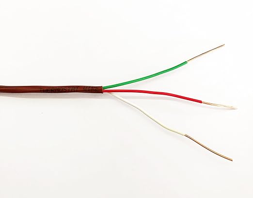 EASTWIRE 18/3 100ft Thermostat Wire, Solid Copper Wire, 18 Gauge Conductor, ETL Listed CL2 Power Limited Circuit Cable for Indoor/Outdoor Low Voltage Applications Use,Brown
