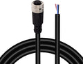 M12 4-Pin Aviation Sensor Cable, A-Coded Female to Flying Leads, 2M 24AWG by Lonlonty
