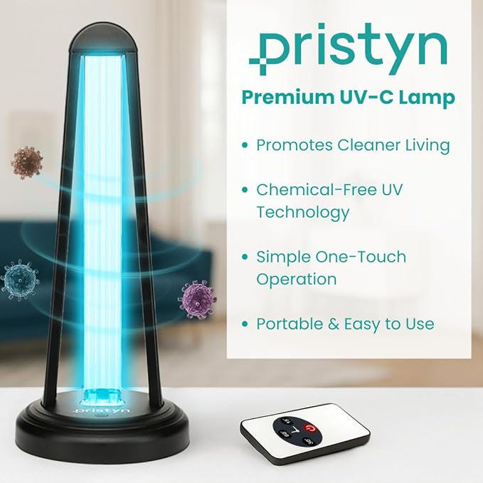 AirShield+ UV Light Sanitizer w/Spare Bulb – Premium UV Sanitizer Device with Remote Control, Timer Settings & Safety Shutoff – Chemical-Free Portable UVC Light for Home & Office