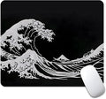 Black Wave of Kanagawa Square Mouse pad, Texture, Waterproof, Anti Slip Rubber Base, Computer Mouse pad, Laptop Mouse pad