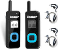ELIDAIP T-M1 Super Mini Walkie Talkie for Adults,Portable Two Way Radios with Earpiece,Small 2 Way Radio for Restaurant, Workplace,Outdoor Sport,Hotel,Tourism,Skiing, Hiking,Supermarket,Black 2 Pack