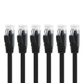 Yauhody CAT 6 Ethernet Cable 7ft 6-Pack Black, High Speed Solid Flat CAT6 by Yauhody