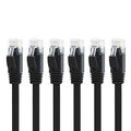 Yauhody CAT 6 Ethernet Cable 5ft 6-Pack Black, High Speed Solid Flat CAT6 by Yauhody