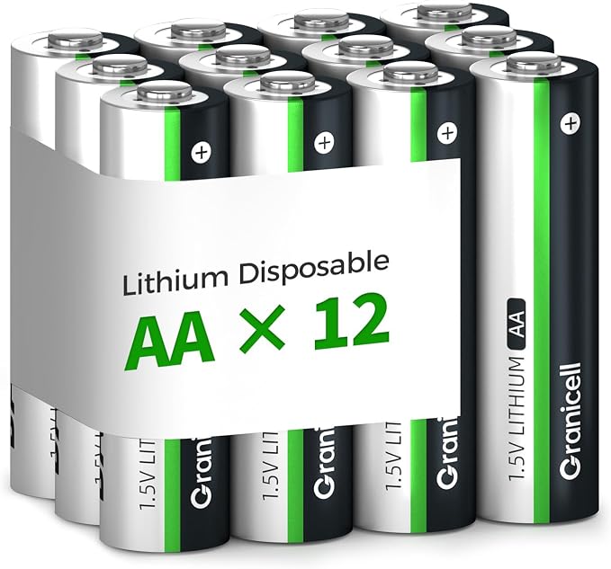 Granicell 12-Pack Lithium AA Batteries | 1.5V by Granicell
