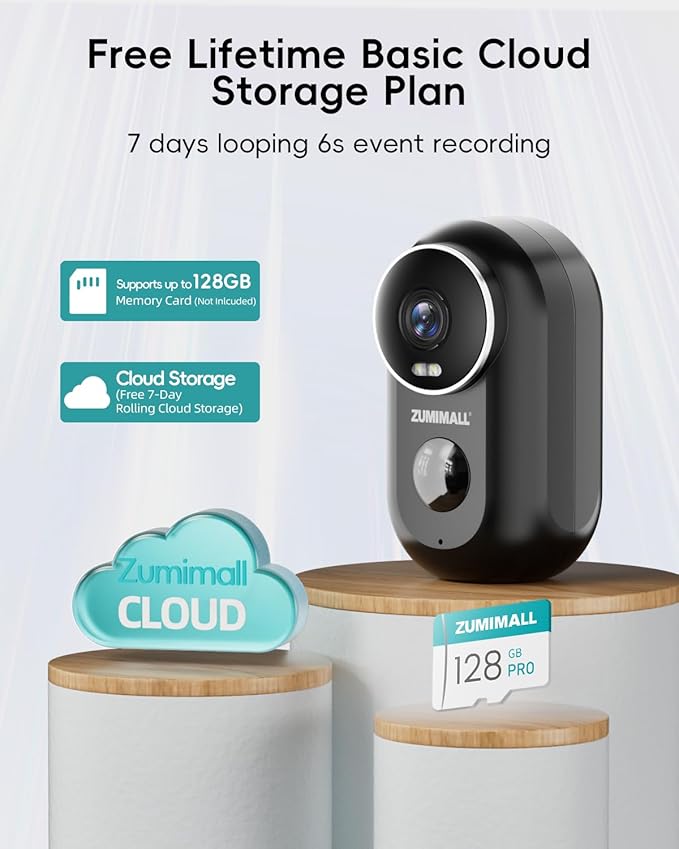 ZUMIMALL Security Cameras Wireless Outdoor, 4 Packs, 2K Cameras for Home Security, Outdoor/Indoor Camera Battery Powered, 2.4G WiFi, Magnetic Mount,3MP Color Night Vision/Siren/PIR/AI/Cloud/Alexa